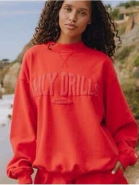 Daily Drills Red Crewneck Sweatshirt